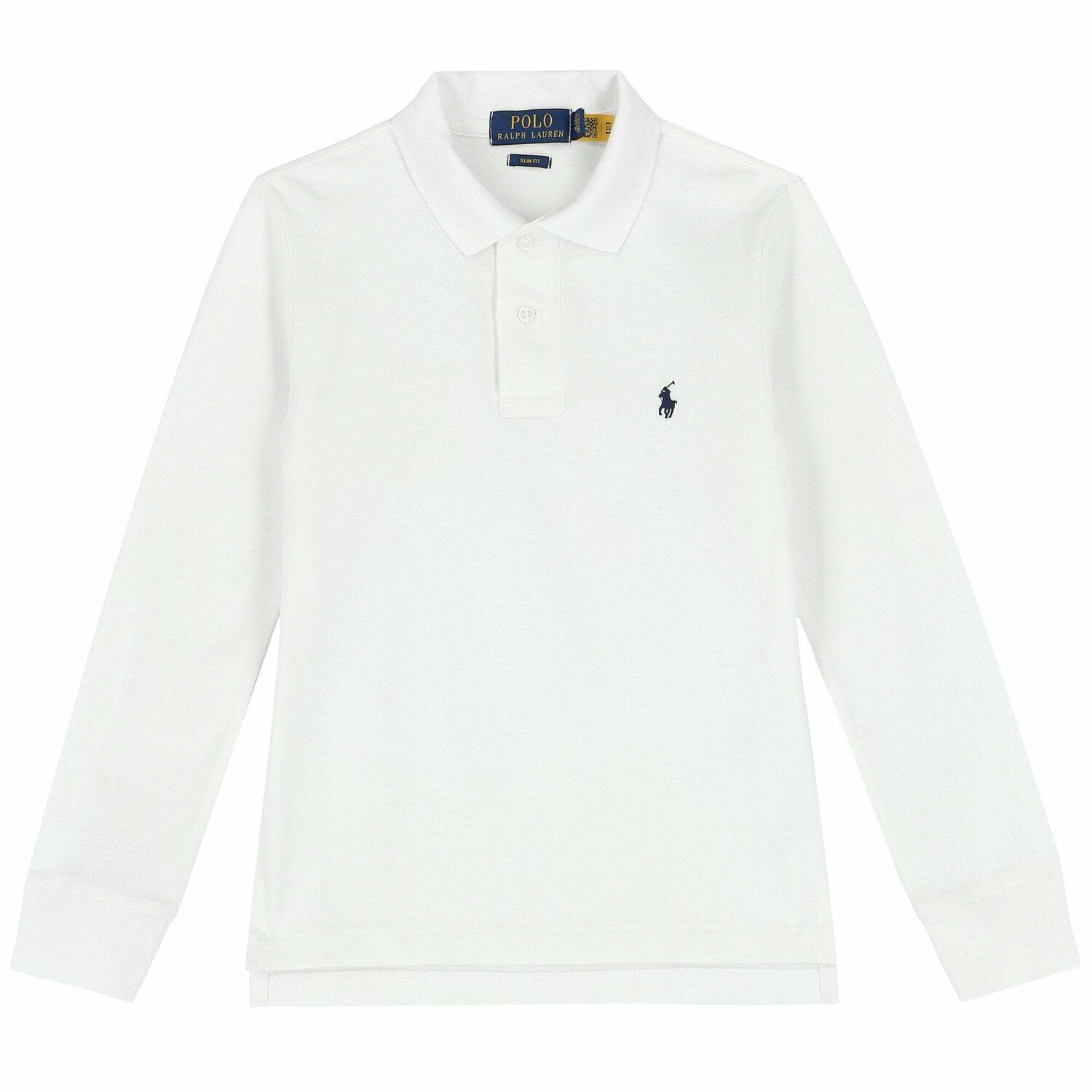 Older Boys White Logo Polo Shirt , 1, hi-res