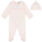 Baby Girls Pink Logo Babygrow Set, 2, hi-res