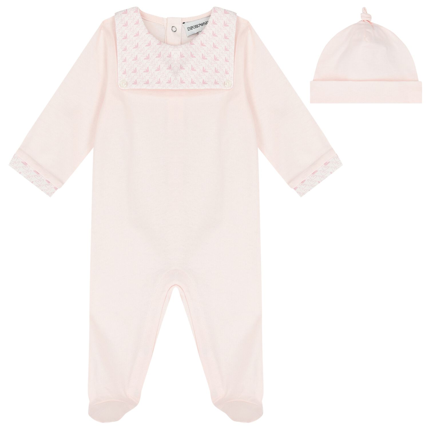 Baby Girls Pink Logo Babygrow Set, 2, hi-res