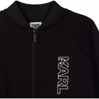 Boys Black Logo Zip Up Top, 1, hi-res