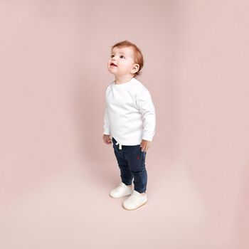 Younger Boys Navy Logo Joggers