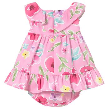 Baby Girls Pink Floral Dress Set