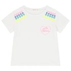 Girls White Heart T-Shirt, 1, hi-res