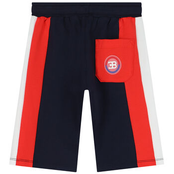 Younger Boys Navy Blue Logo Shorts