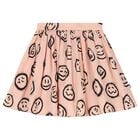 Girls Pink Smiley Print Skirt, 1, hi-res