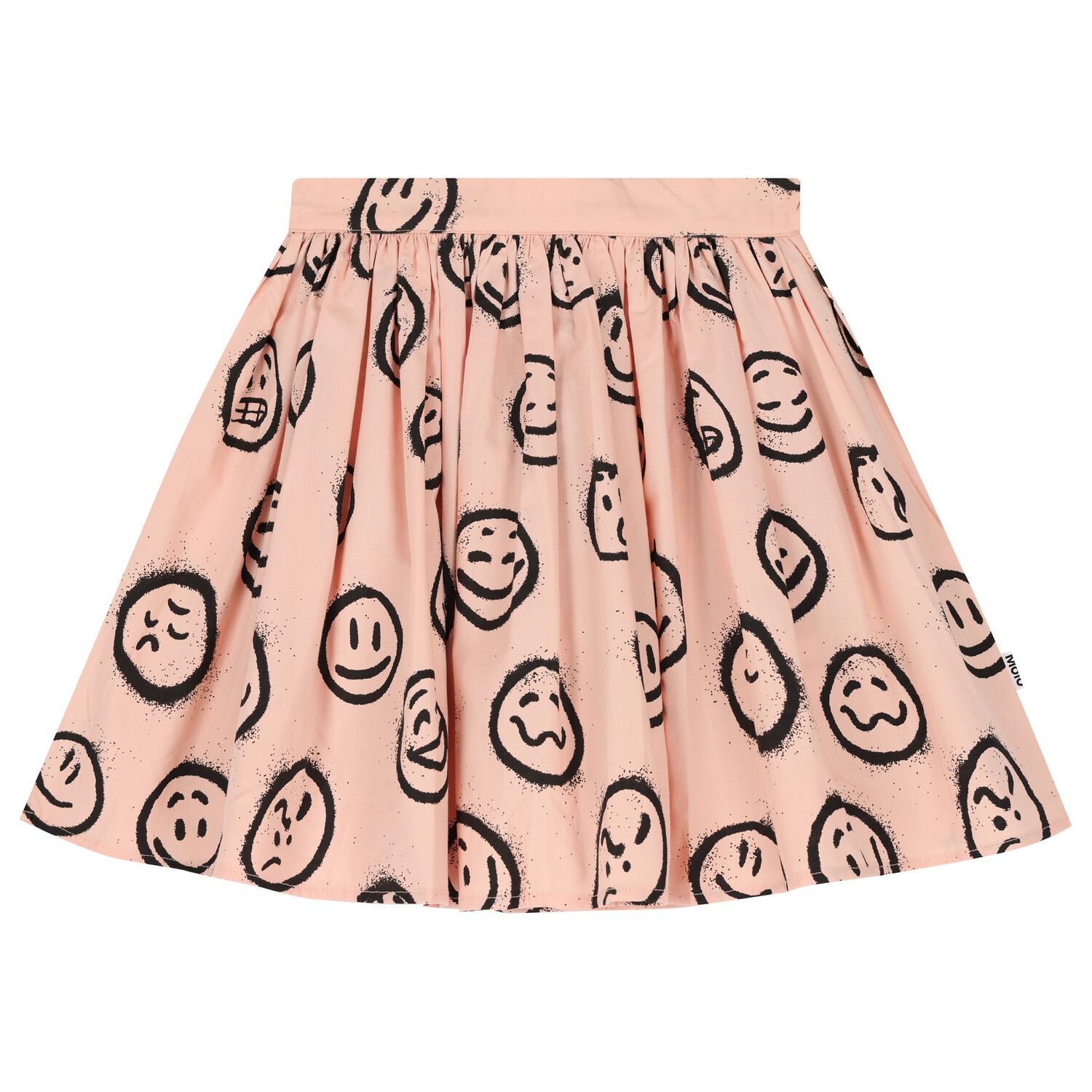 Girls Pink Smiley Print Skirt, 1, hi-res