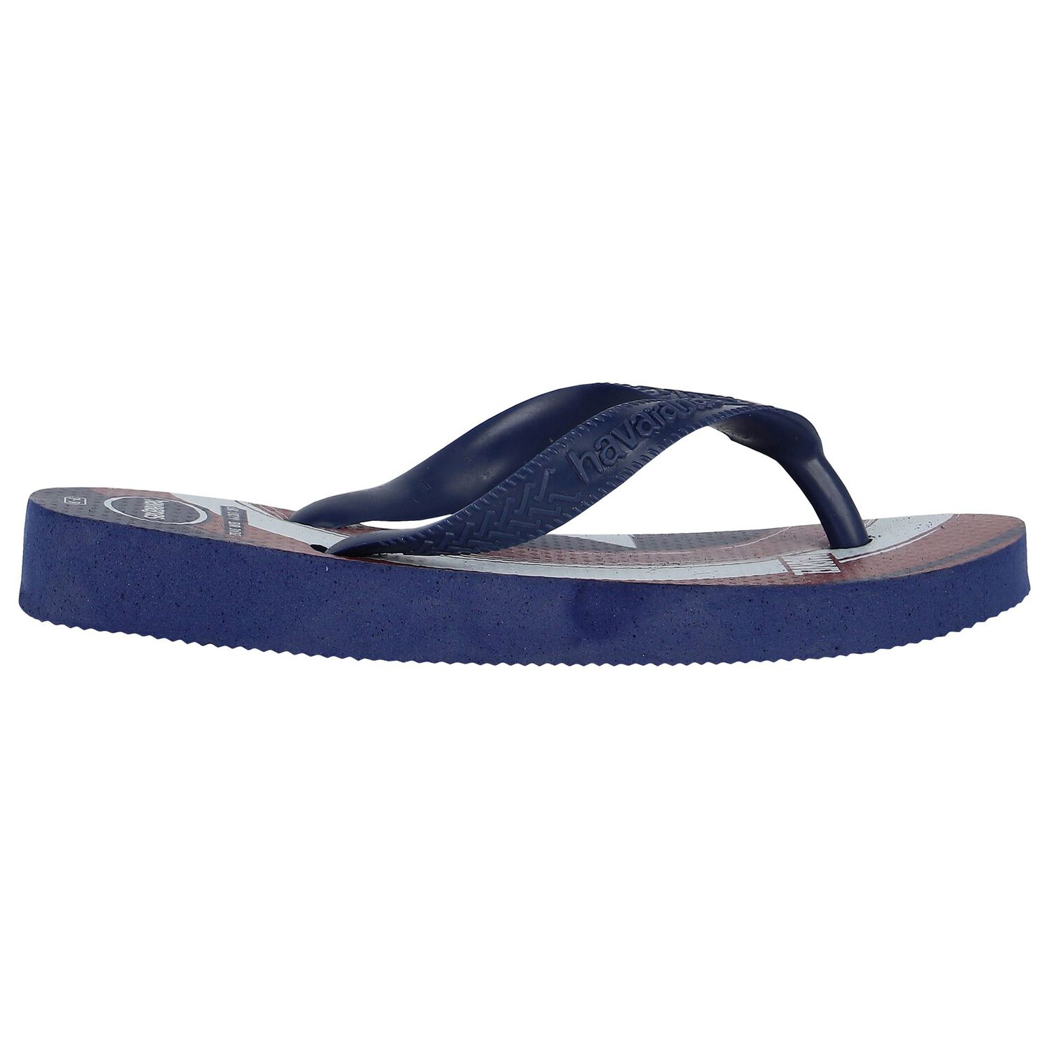 Boys Navy Blue Marvel Logo Flip Flops, 1, hi-res image number null
