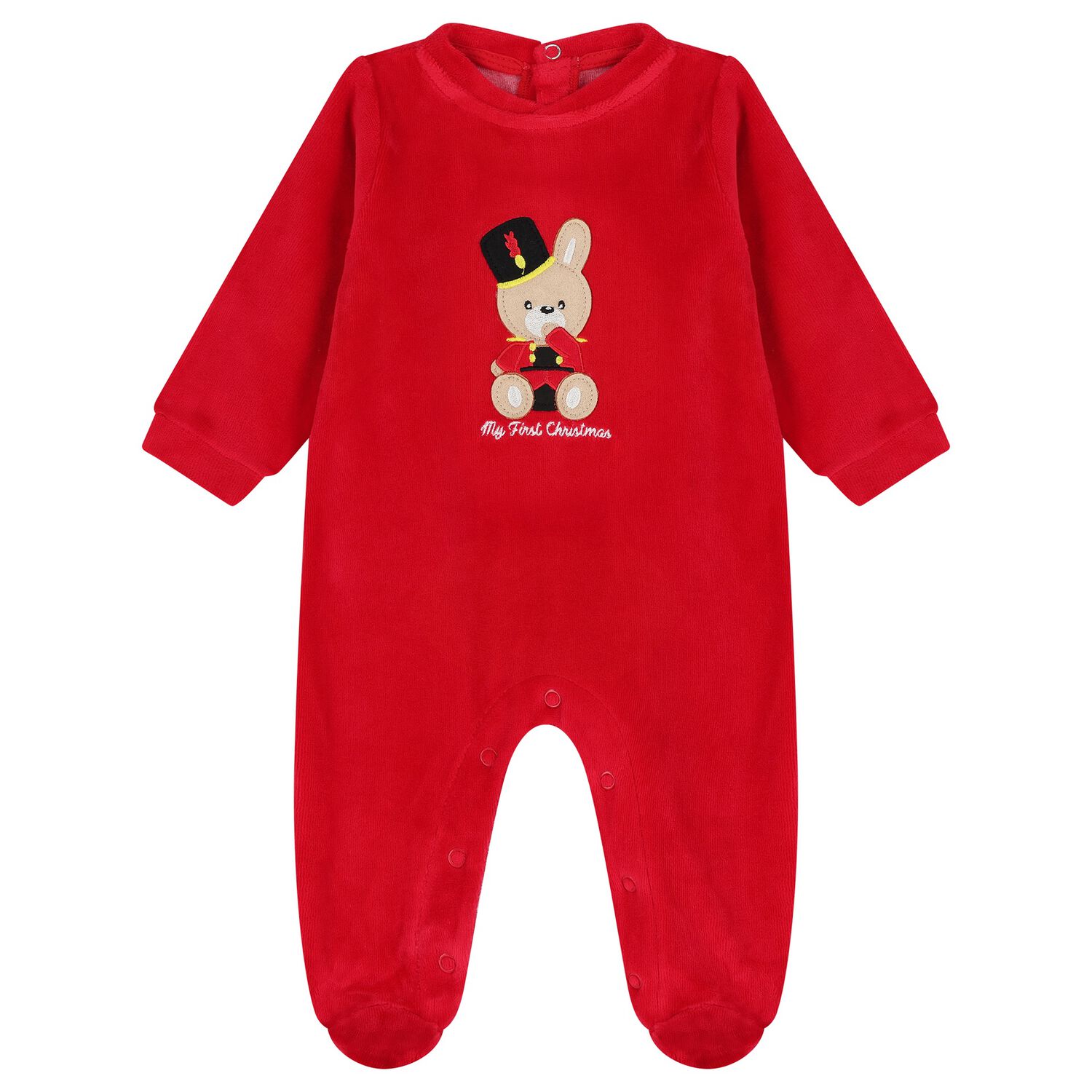 Baby Boys Red Christmas Bunny Babygrow, 1, hi-res