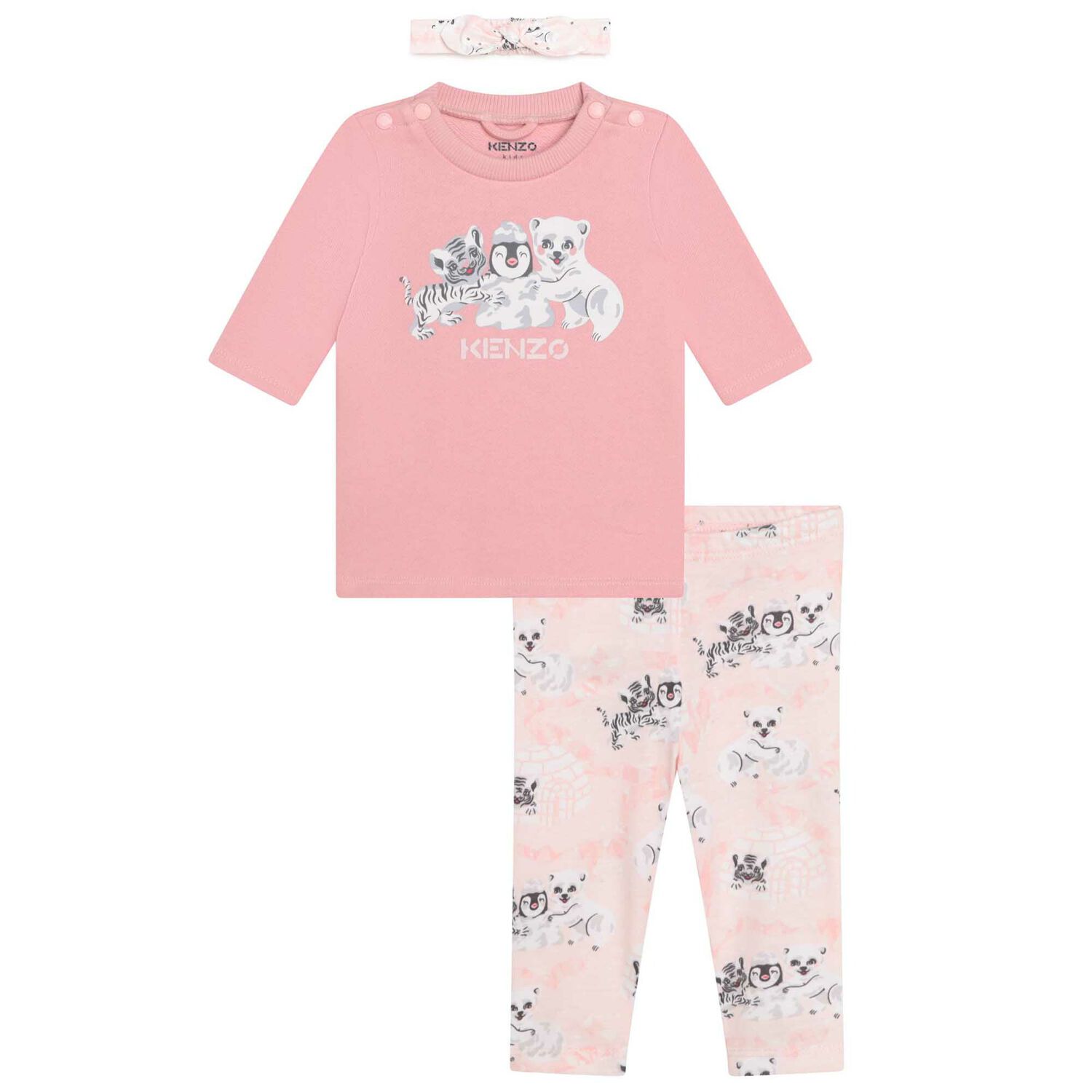 Baby Girls Pink Logo Leggings Set, 1, hi-res