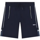 Boys Navy Logo Shorts Set, 1, hi-res
