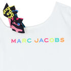 Girls White Asymmetric Logo T-Shirt, 1, hi-res