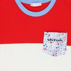 Boys Red & Blue Colourblock T-Shirt, 1, hi-res