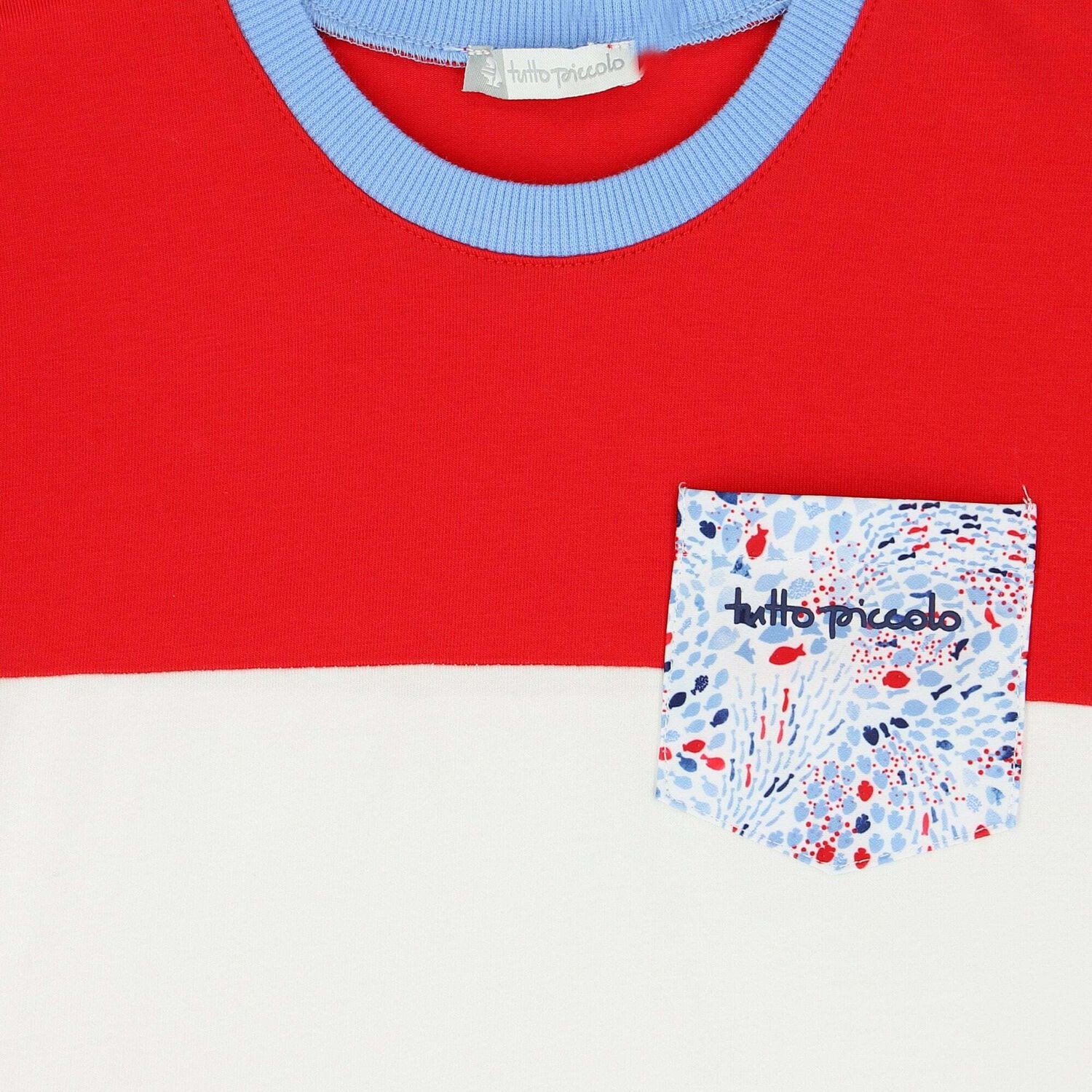 Boys Red & Blue Colourblock T-Shirt, 1, hi-res