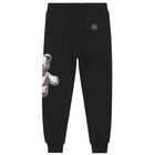 Boys Black Logo Joggers, 1, hi-res