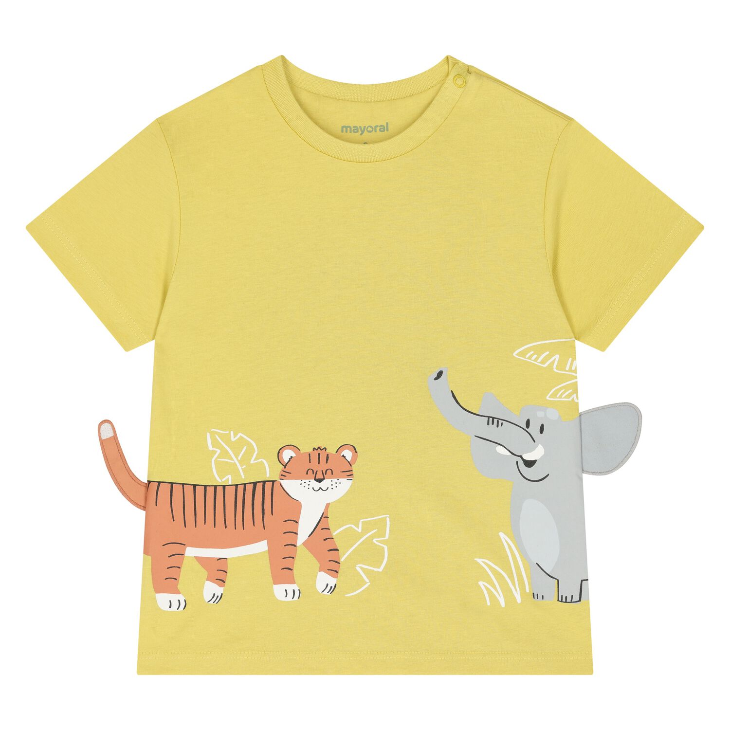 Younger Boys Yellow Interactive Animals T-Shirt, 2, hi-res