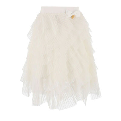 Girls White Tulle Skirt