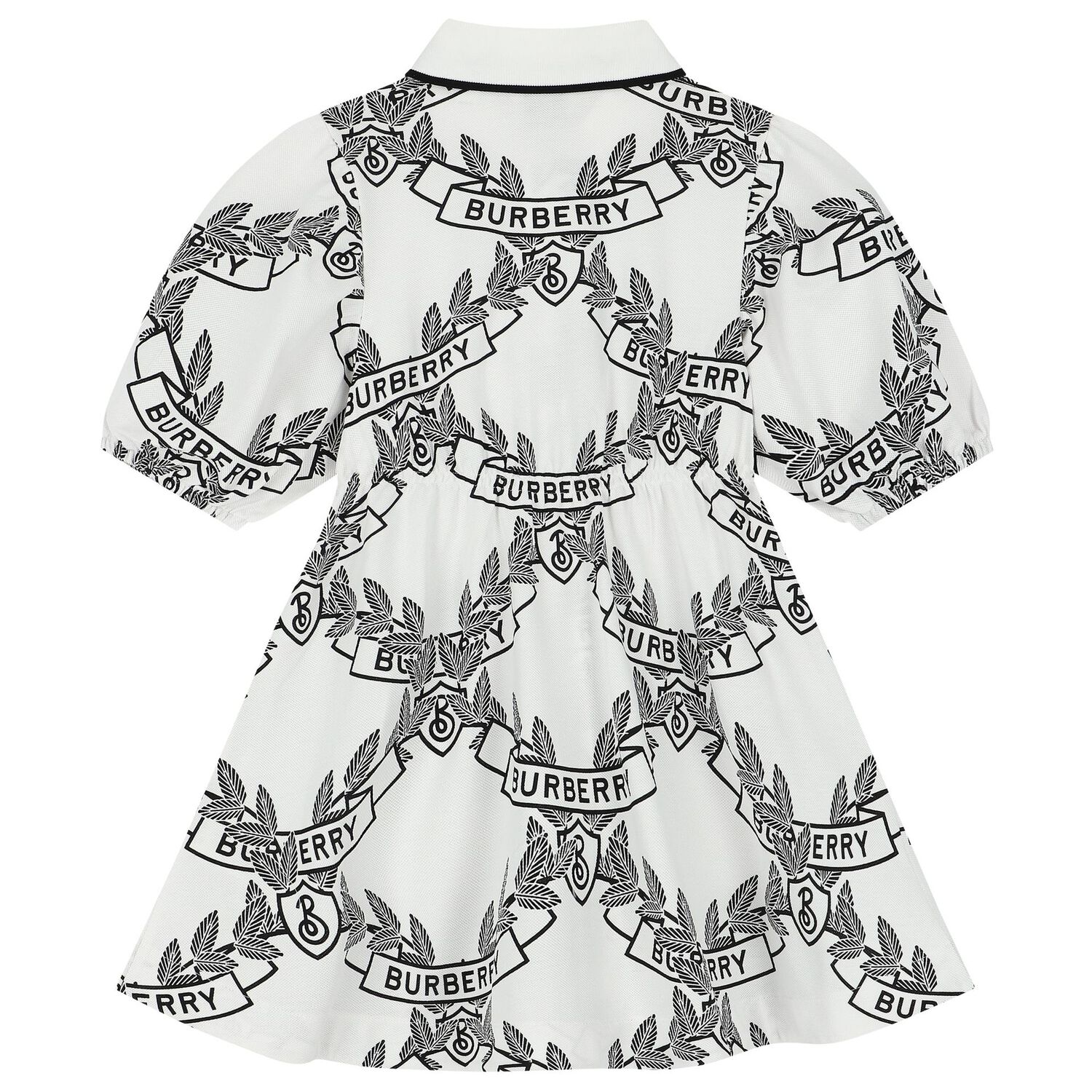 Girls White & Black Logo Polo Dress, 1, hi-res