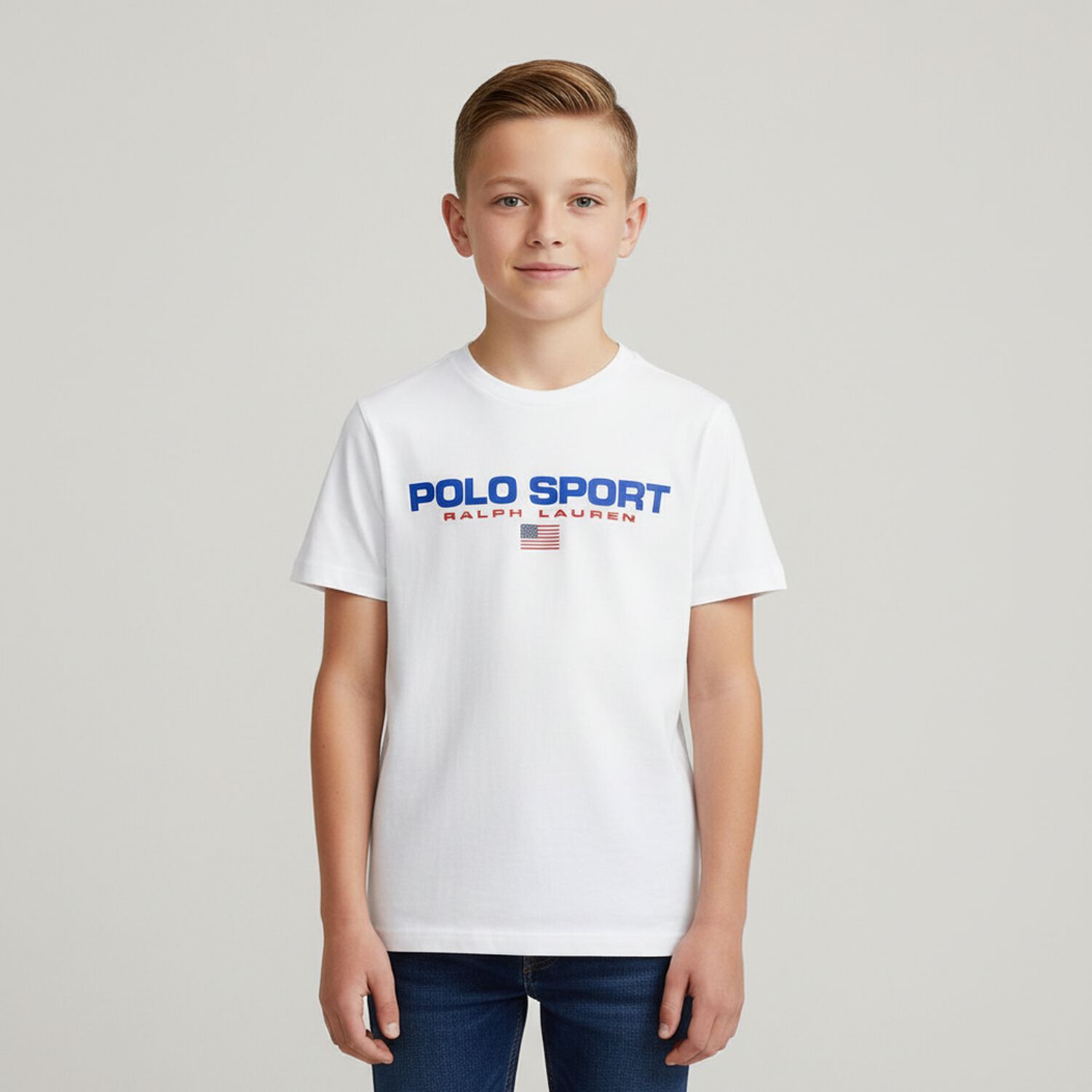 Boys White Logo T-Shirt, 1, hi-res