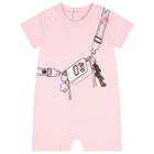Baby Girls Pink Bag Romper, 1, hi-res