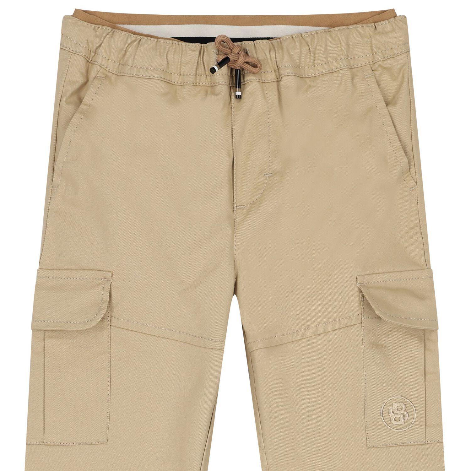 Boys Beige Logo Trousers, 1, hi-res image number null