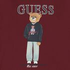 Boys Burgundy Teddy Bear Logo Long Sleeve Top, 2, hi-res