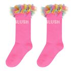 Girls Pink Ruffled Tulle Socks, 1, hi-res