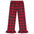 Girls White & Red Tartan Check Pyjamas, 1, hi-res
