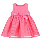 Younger Girls Pink Satin & Organza Dress, 2, hi-res
