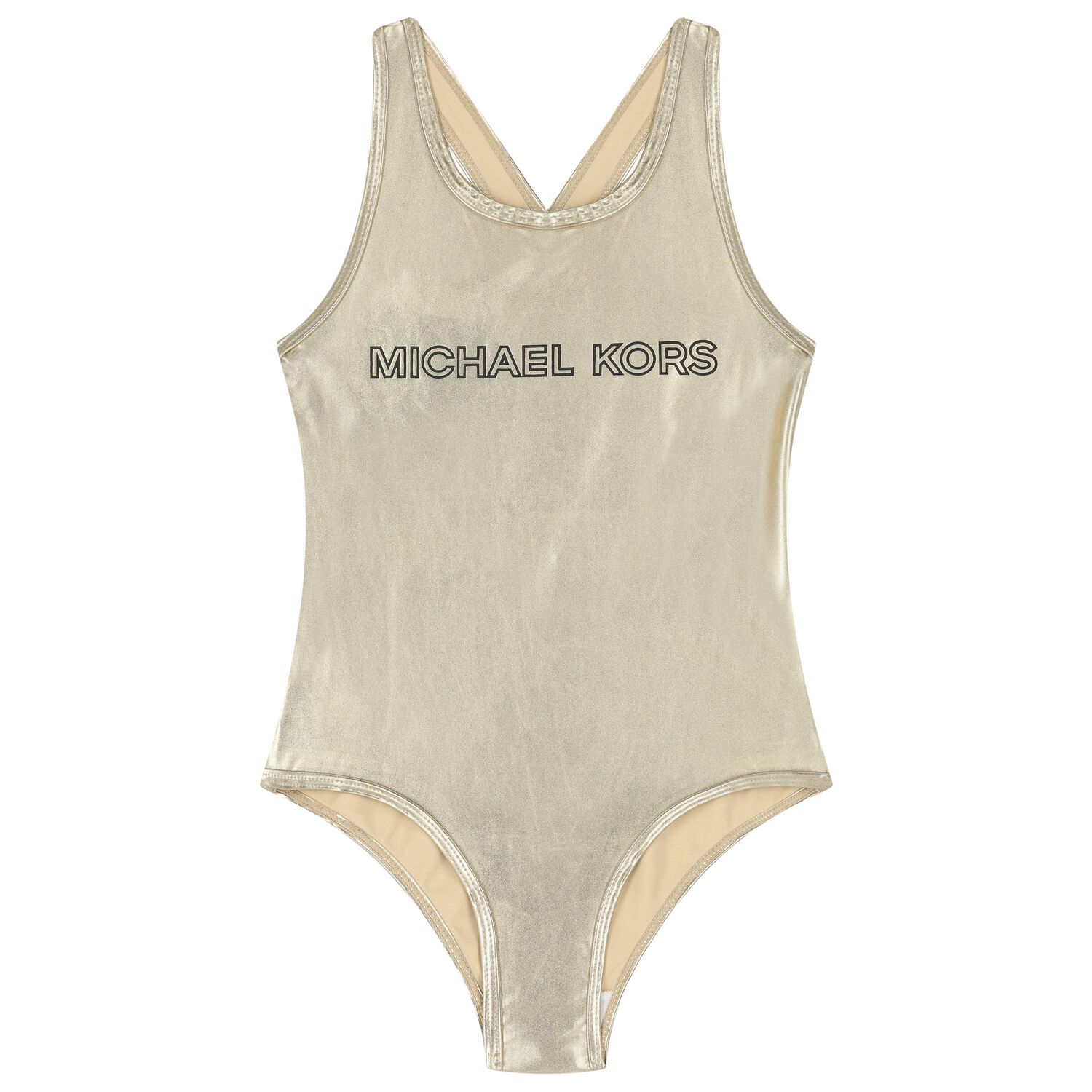 Girls Gold Logo Swimsuit, 1, hi-res image number null