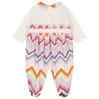 Baby Girls Ivory & Pink Zig Zag Babygrow Gift Set, 1, hi-res