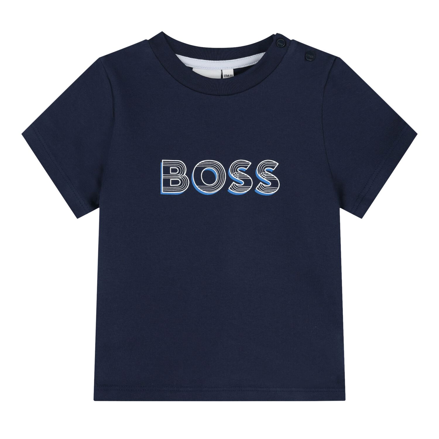 Baby Boys Navy Blue Logo T-Shirt, 3, hi-res