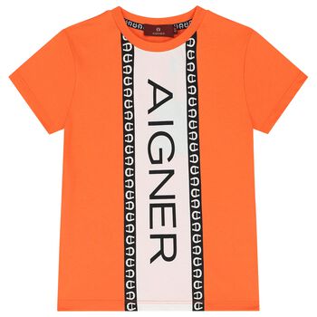Boys Orange Logo T-Shirt
