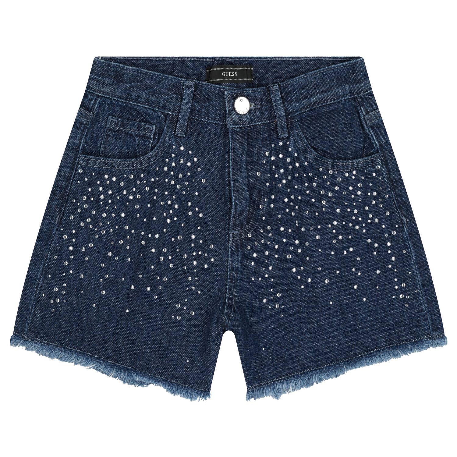 Girls Navy Blue Embellished Denim Jeans, 1, hi-res