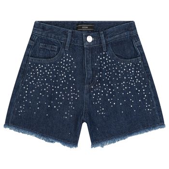 Girls Navy Blue Embellished Denim Jeans