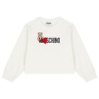 Girls Ivory Teddy Bear Logo Sweatshirt, 1, hi-res
