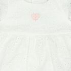Baby Girls White Logo Dress, 1, hi-res