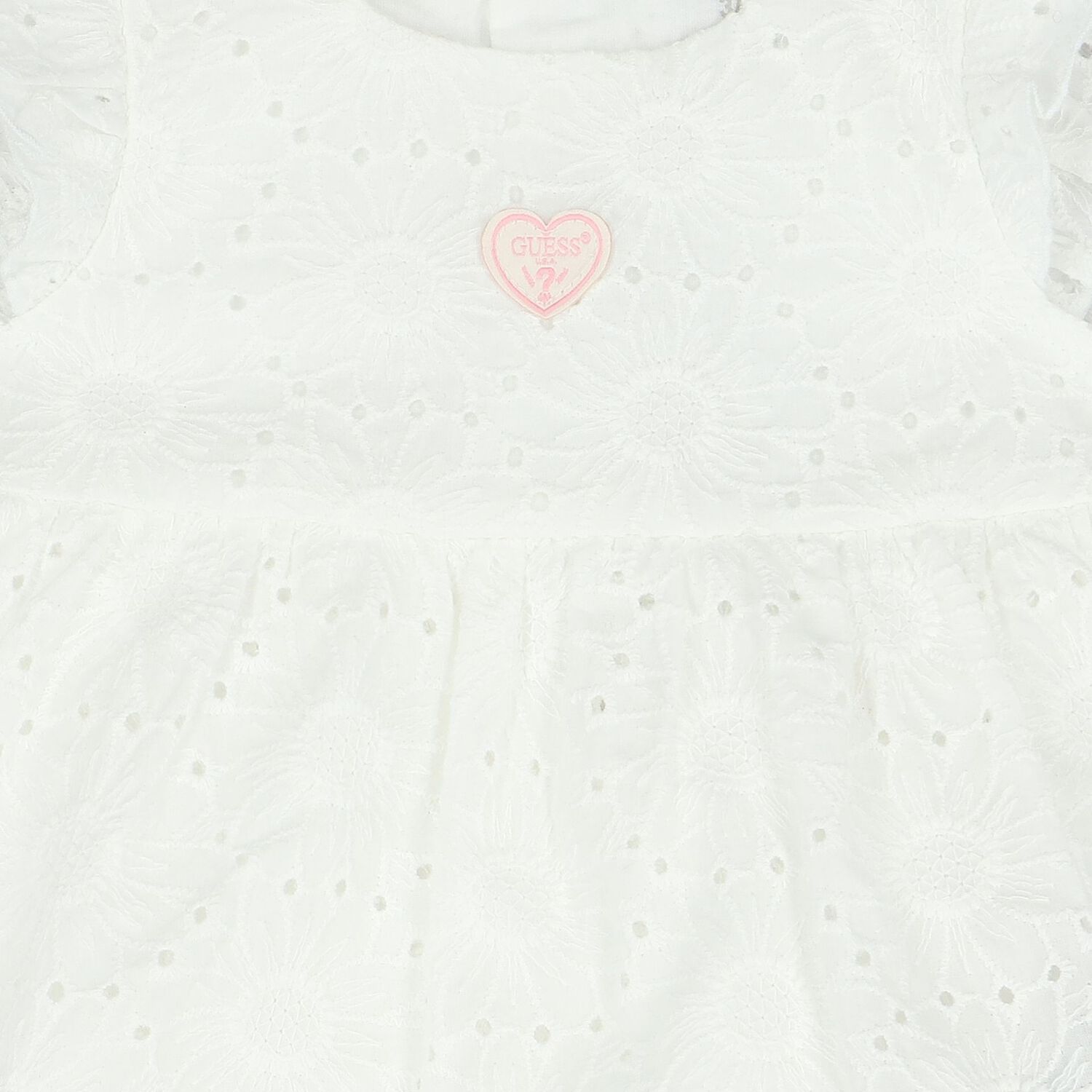 Baby Girls White Logo Dress, 1, hi-res