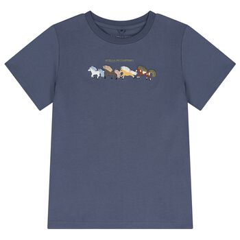 Boys Navy Blue Horse Logo T-Shirt