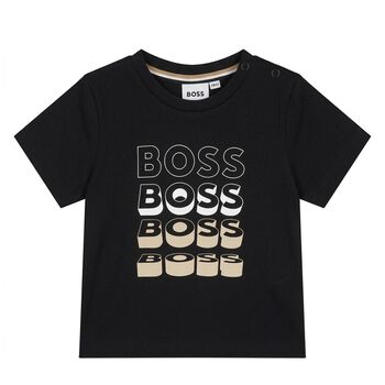 Younger Boys Black Logo T-Shirt