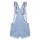 Girls Denim Dungaree Shorts, 1, hi-res