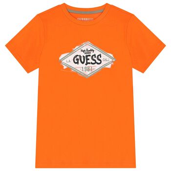 Boys Orange Logo T-Shirt