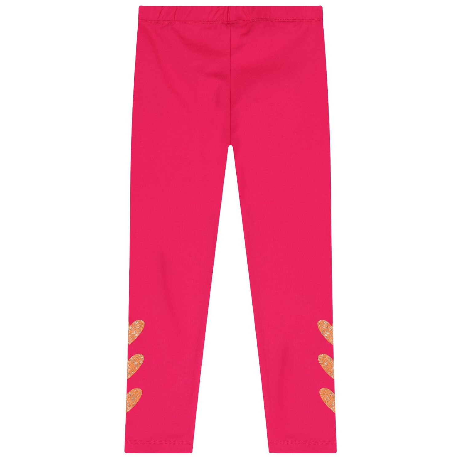Girls Pink Heart Leggings, 1, hi-res