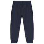 Boys Navy Blue Logo Tracksuit, 2, hi-res