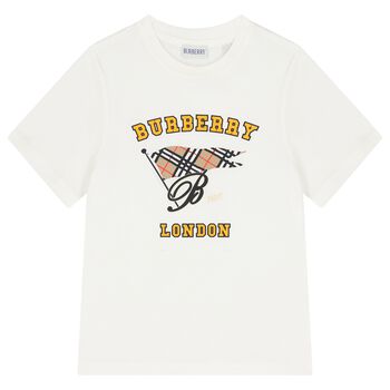 Boys Ivory Logo Flag T-Shirt