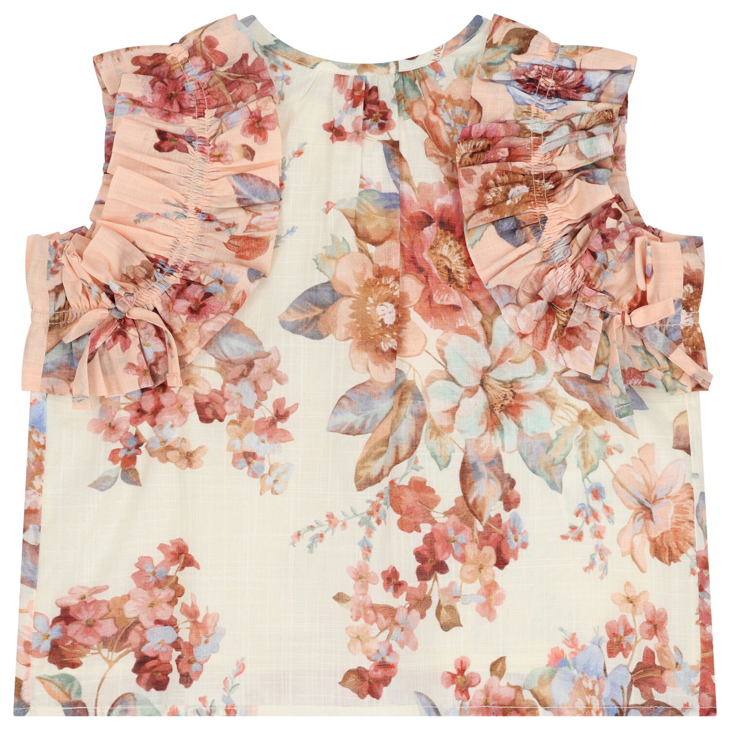 Girls Pink & Ivory Floral Blouse, 1, hi-res