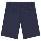 Boys White & Navy Blue Shorts Set, 3, hi-res