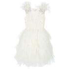 Girls Ivory Embellished Sequin Tulle Dress, 1, hi-res