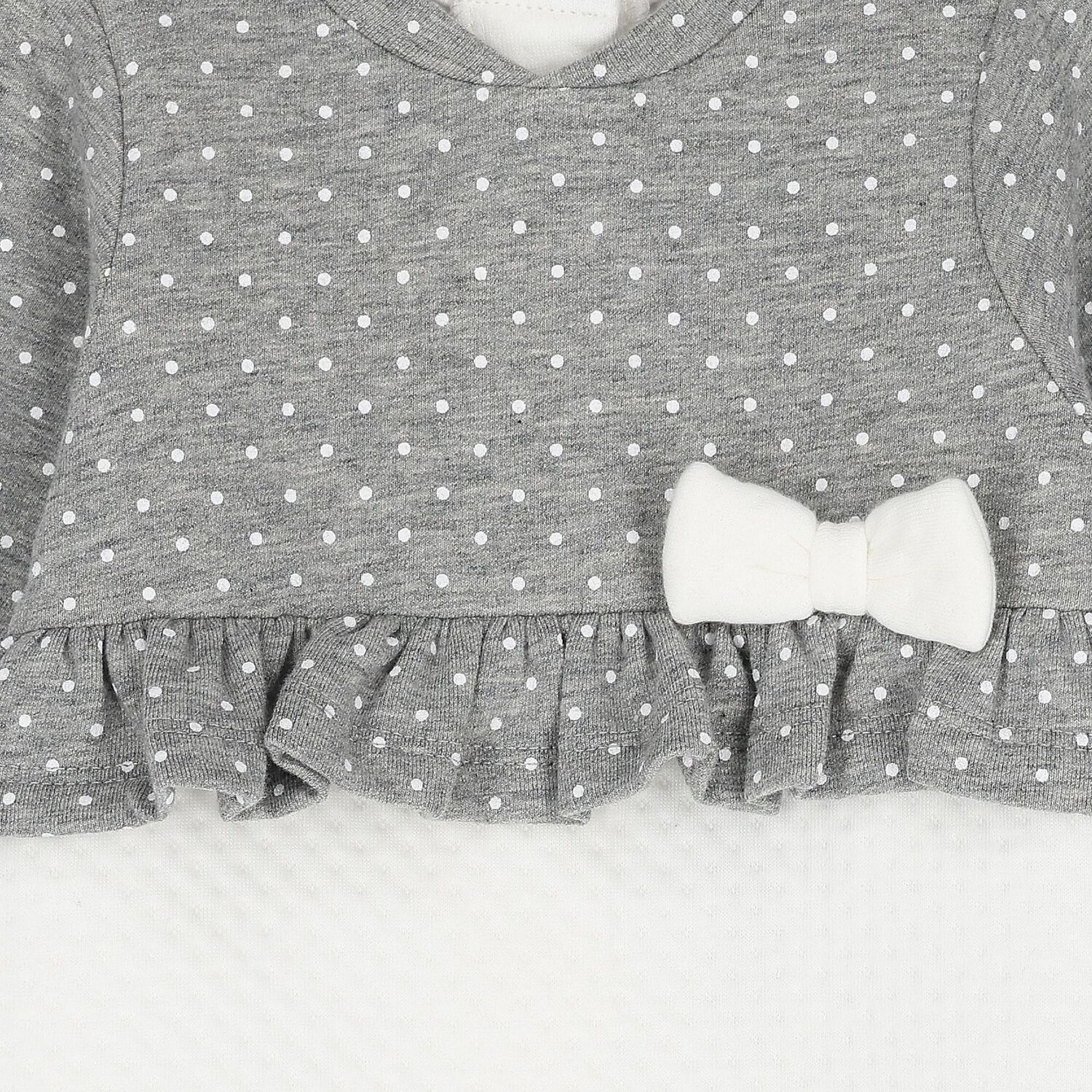 Baby Girls Grey & Ivory Babygrow, 1, hi-res
