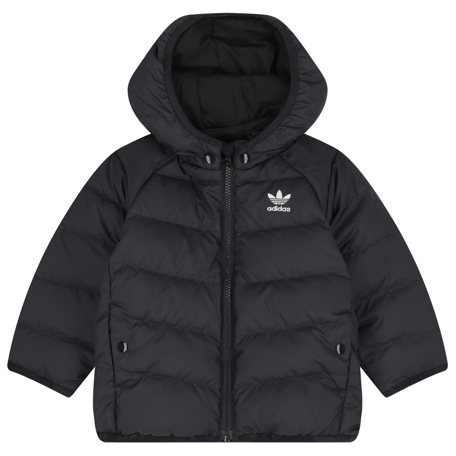 Younger Black Logo Puffer Jacket, 1, hi-res