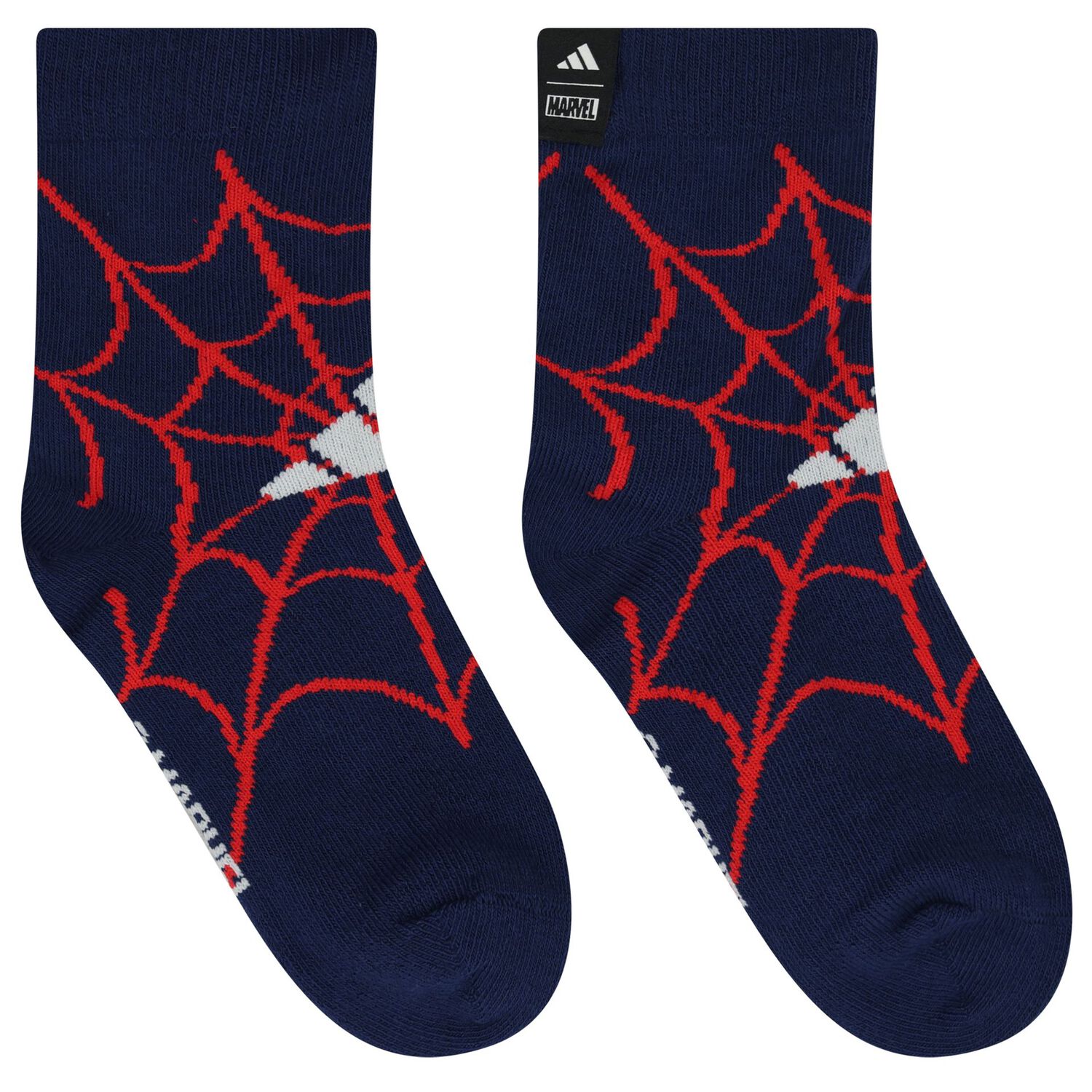 Boys Black & White Marvel Logo Socks ( 3-Pack ), 1, hi-res